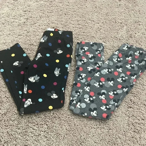 Set of 2 gap kids Disney Mickey Minnie Donald steamboat Willie leggings small - Picture 1 of 8